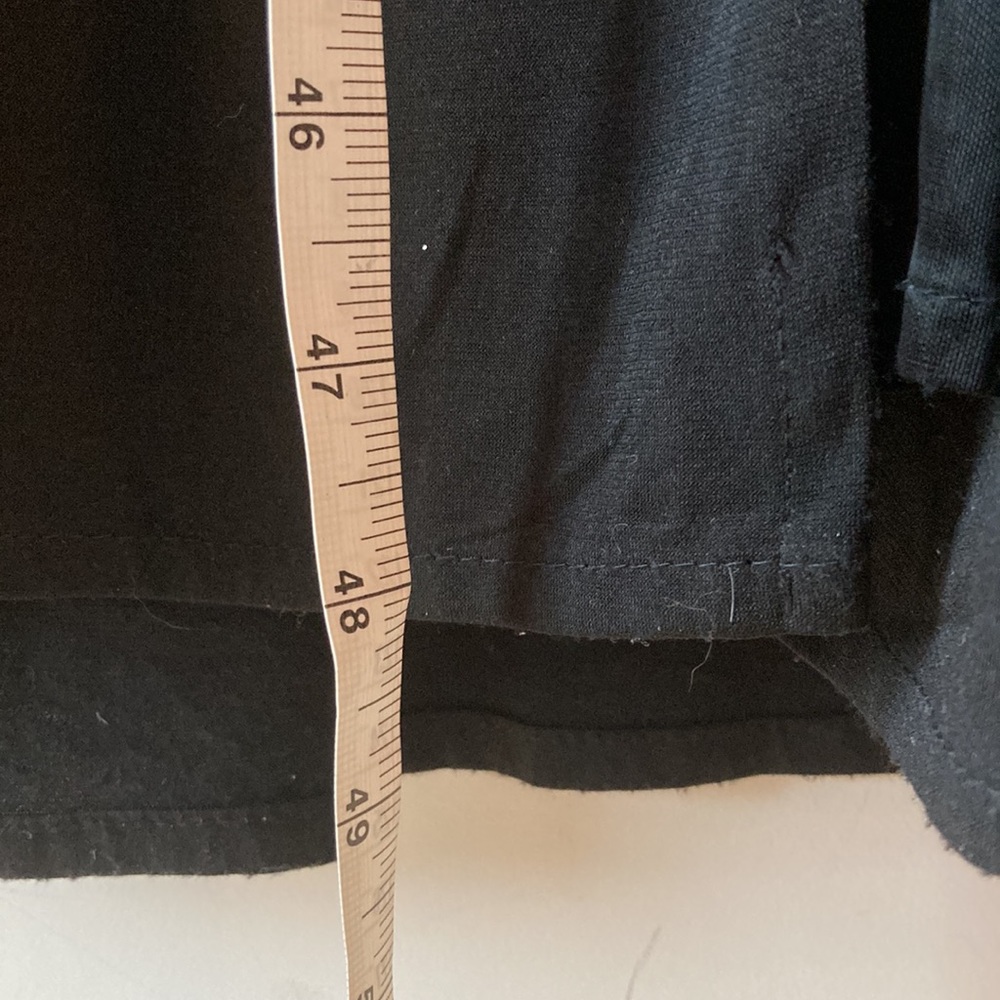 Long bejeweled black prom dress with thin straps and slit up to the thigh. - Picture 12 of 12